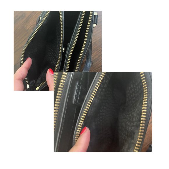 Kate Spade Patterson Drive Mini Kona Black Leather Zipper Satchel Messenger Bag - Picture 7 of 12